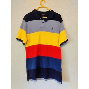Sharp Rainbow Vintage Polo Striped Shirt Great Shape XL Short Sleeve